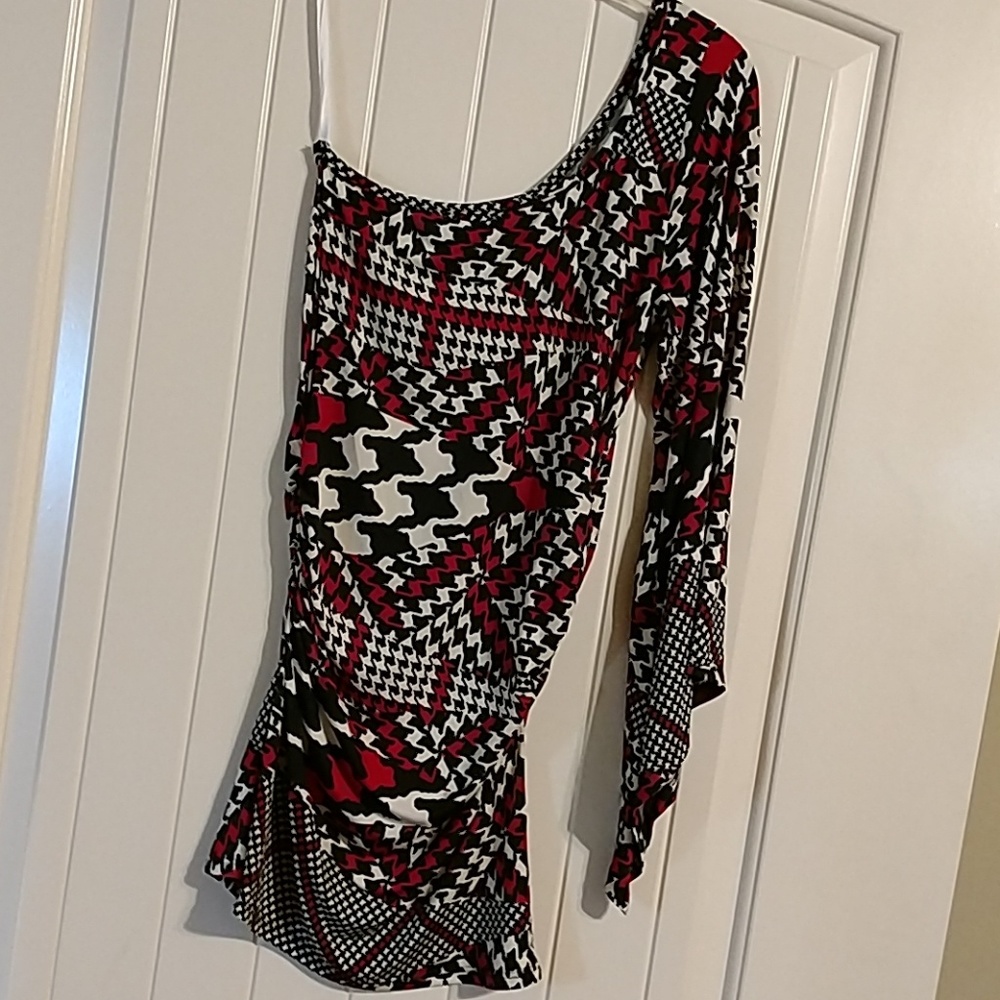 Utopia one shoulder stretch knit top